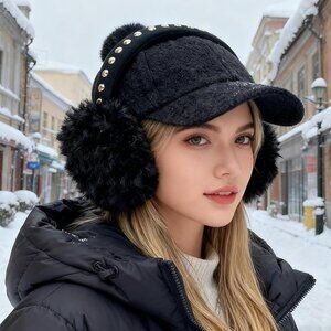 Women Plush Studded Earmuffs